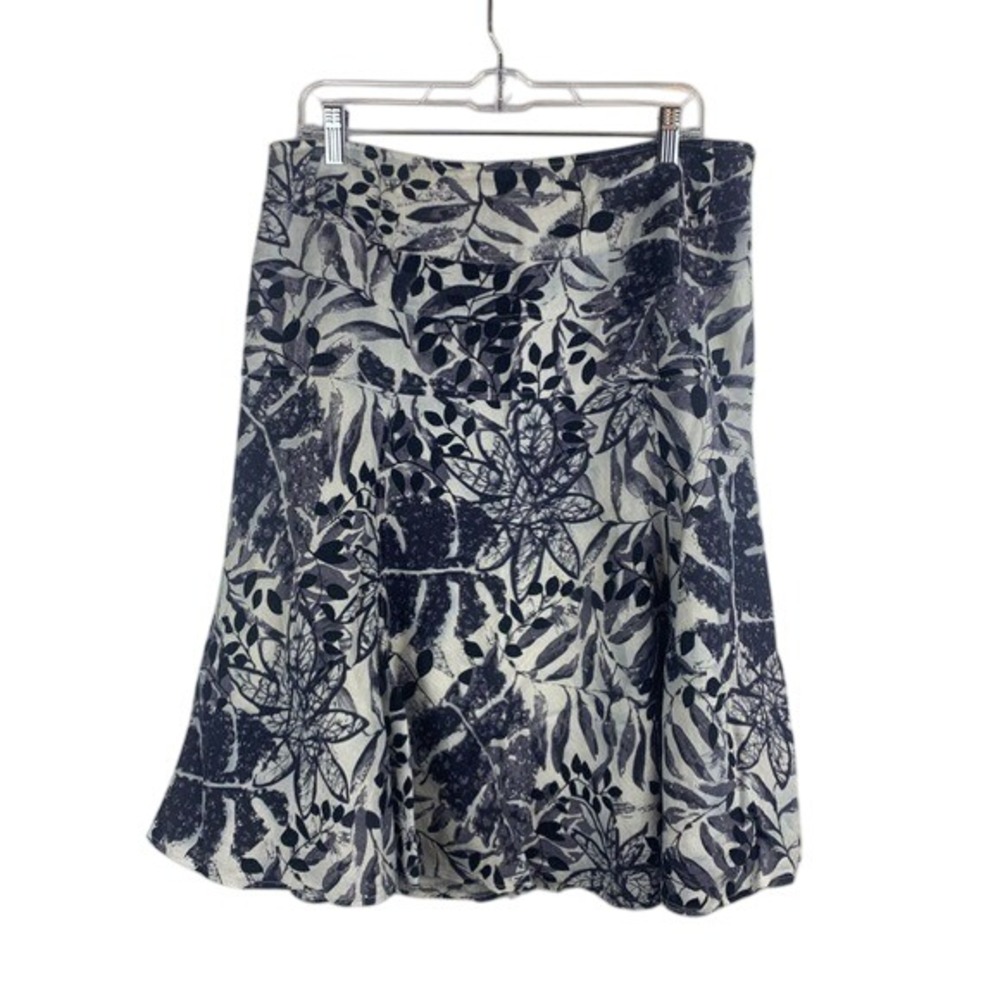 Linea Domani Women's Floral Midi‎ Skirt Lined Midi Linen Blend Casual Size 12